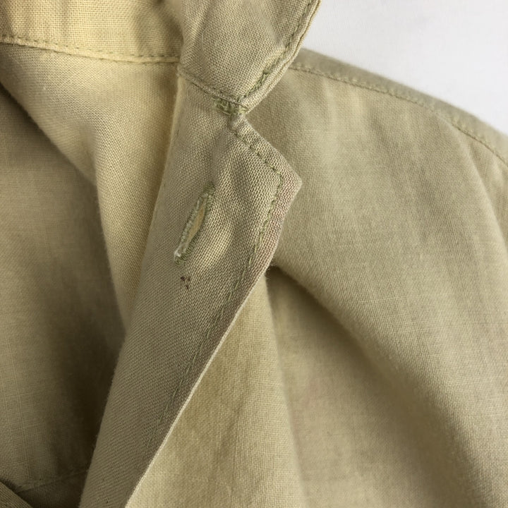 2000'S Columbia Wide Collar Short Sleeve Ramie x Cotton Box Shirt Men's XL (approx.) Lamy Beige type Vintage Second Hand
