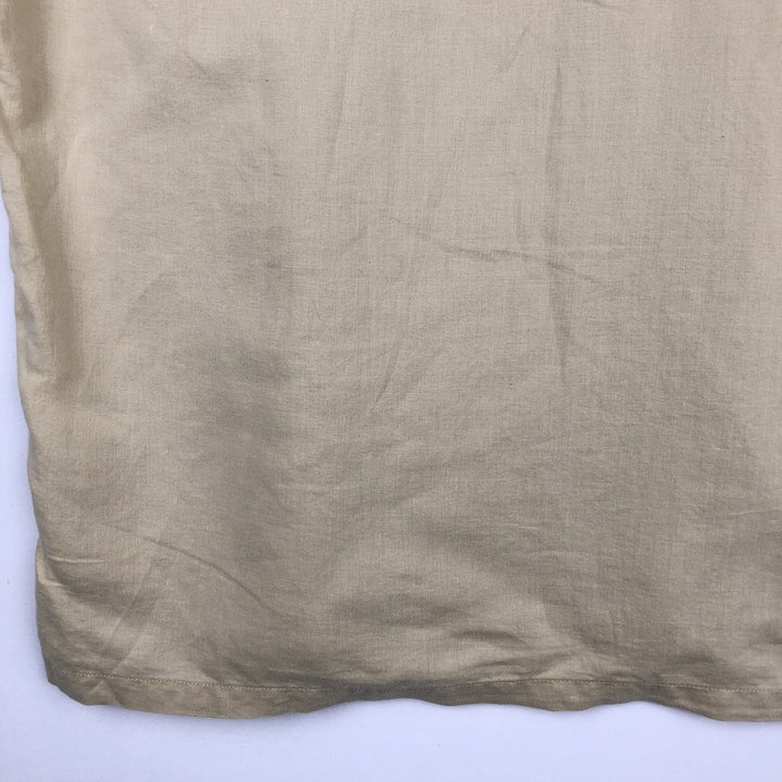 2000'S Columbia Wide Collar Short Sleeve Ramie x Cotton Box Shirt Men's XL (approx.) Lamy Beige type Vintage Second Hand