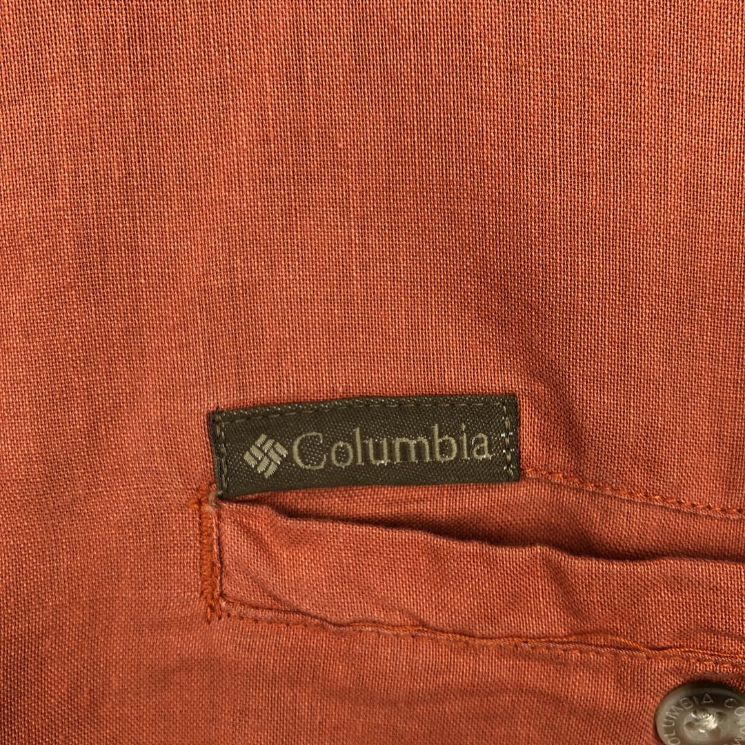 2000'S Columbia Short Sleeve Ramie and Cotton Box Shirt, Men's Size L Lamy orange type Vintage Second Hand