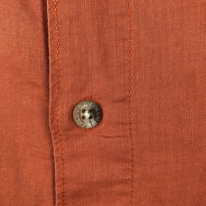 2000'S Columbia Short Sleeve Ramie and Cotton Box Shirt, Men's Size L Lamy orange type Vintage Second Hand