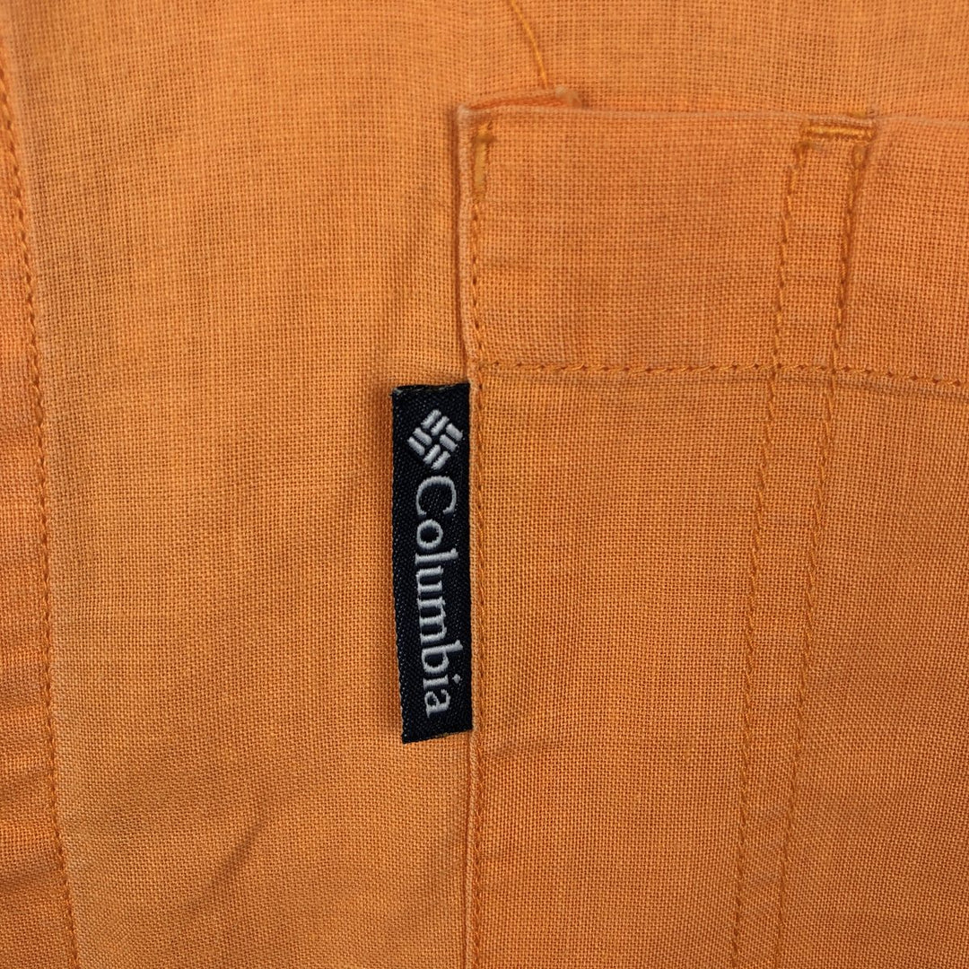 90s-00'S Columbia Short-Sleeve Ramie x Cotton Box Shirt, Men's Size L (Equivalent), Vintage Lamy orange type Vintage Second Hand
