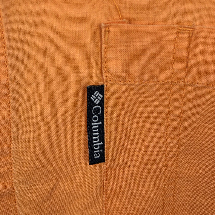 90s-00'S Columbia Short-Sleeve Ramie x Cotton Box Shirt, Men's Size L (Equivalent), Vintage Lamy orange type Vintage Second Hand