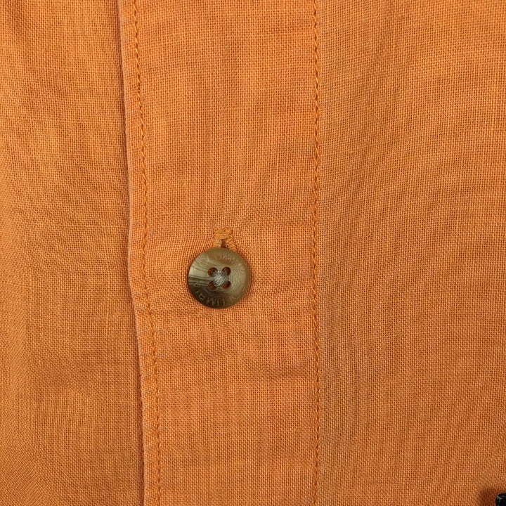 90s-00'S Columbia Short-Sleeve Ramie x Cotton Box Shirt, Men's Size L (Equivalent), Vintage Lamy orange type Vintage Second Hand
