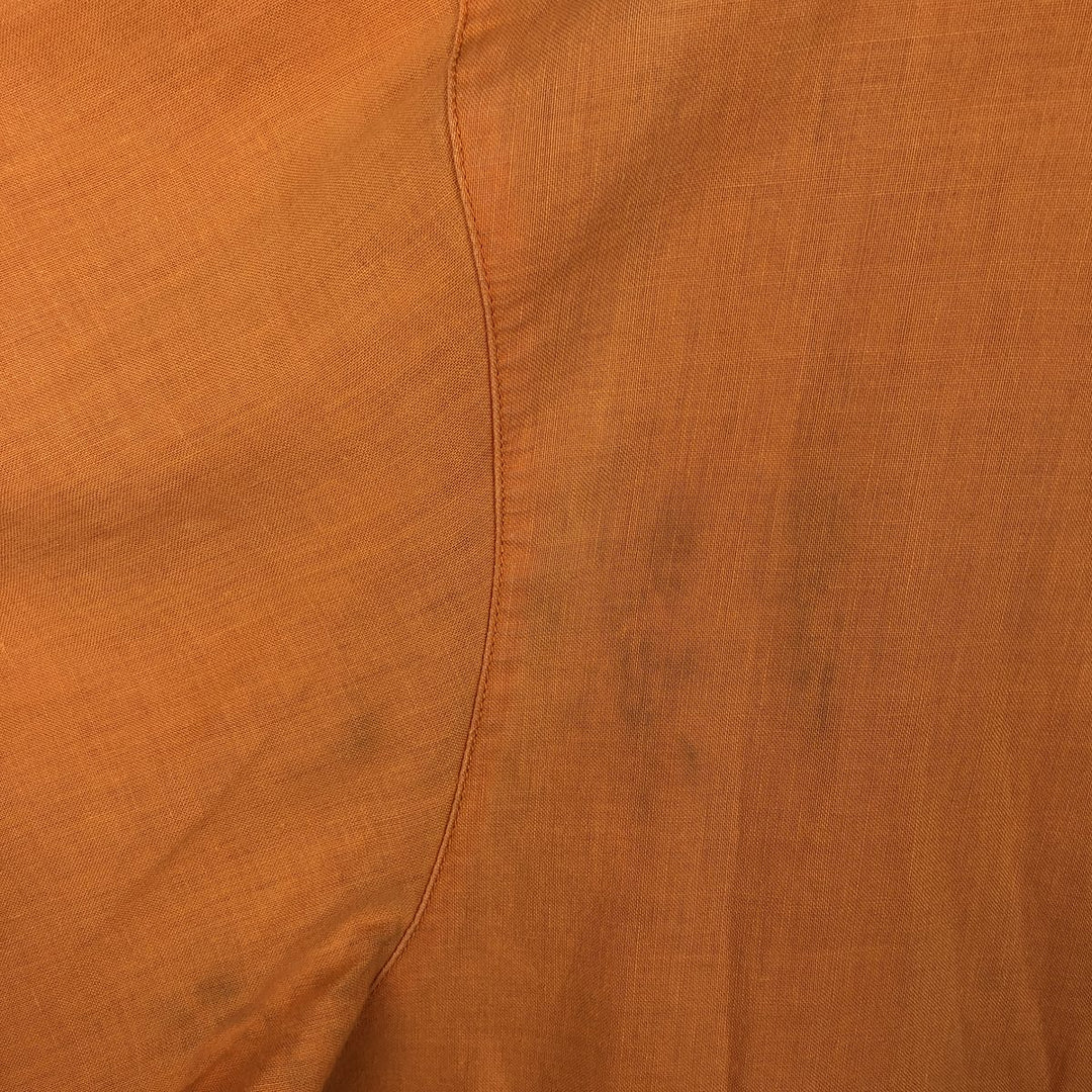90s-00'S Columbia Short-Sleeve Ramie x Cotton Box Shirt, Men's Size L (Equivalent), Vintage Lamy orange type Vintage Second Hand