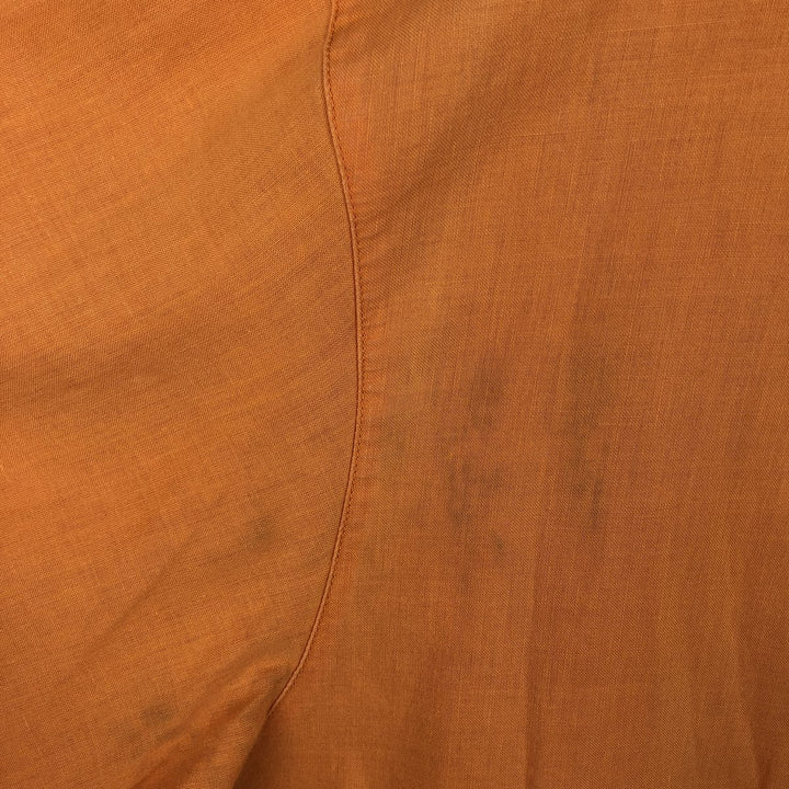 90s-00'S Columbia Short-Sleeve Ramie x Cotton Box Shirt, Men's Size L (Equivalent), Vintage Lamy orange type Vintage Second Hand