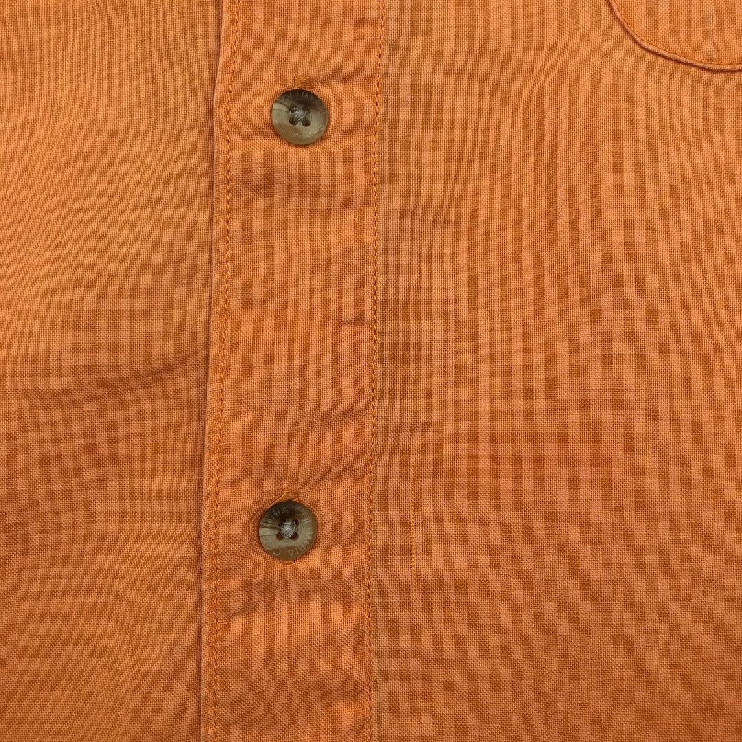 90s-00'S Columbia Short-Sleeve Ramie x Cotton Box Shirt, Men's Size L (Equivalent), Vintage Lamy orange type Vintage Second Hand