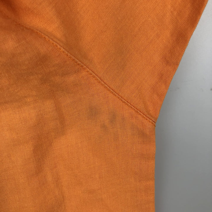 90s-00'S Columbia Short-Sleeve Ramie x Cotton Box Shirt, Men's Size L (Equivalent), Vintage Lamy orange type Vintage Second Hand