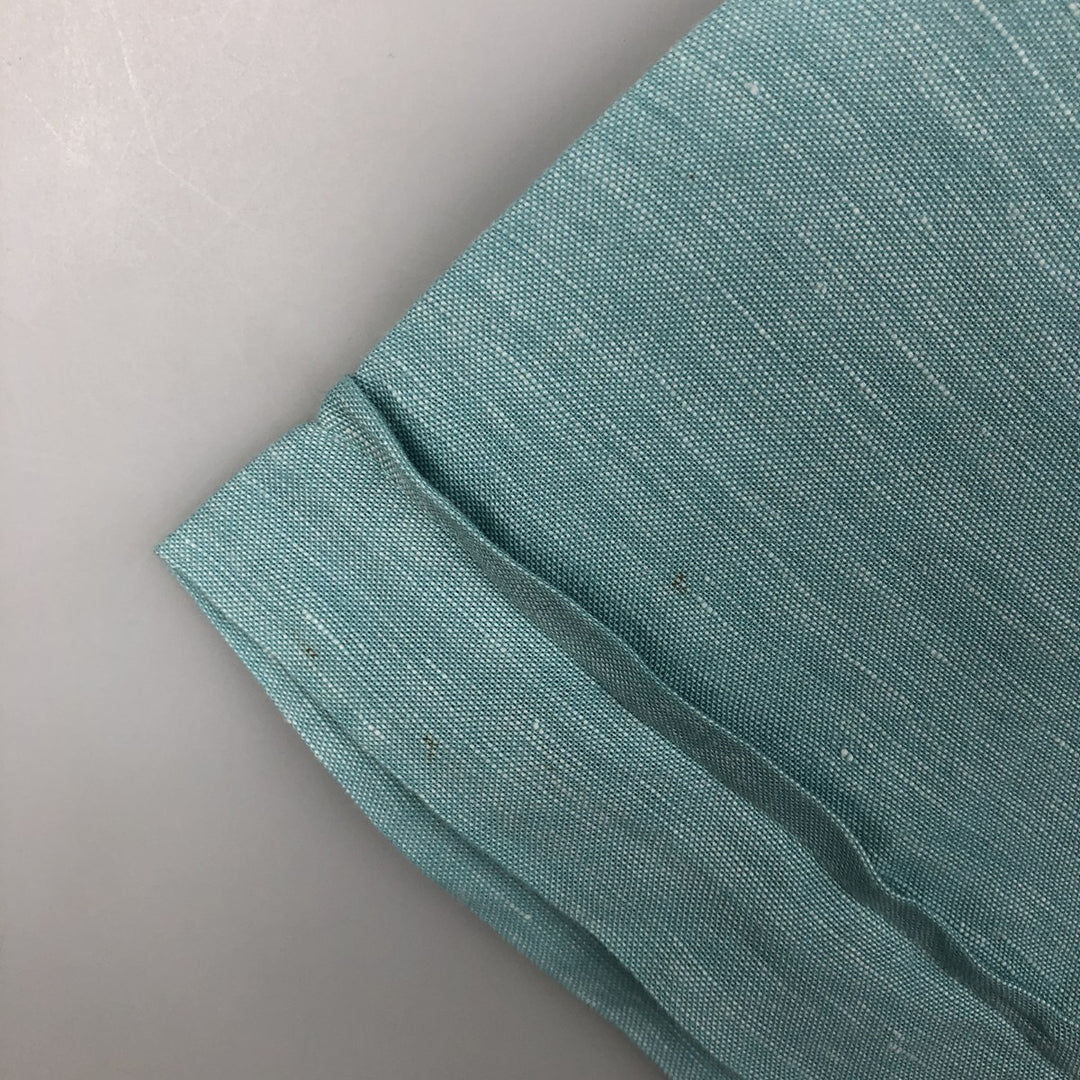 Perry Ellis short-sleeved linen shirt, men's size L (approx.) linen Blue type light blue Vintage Second Hand