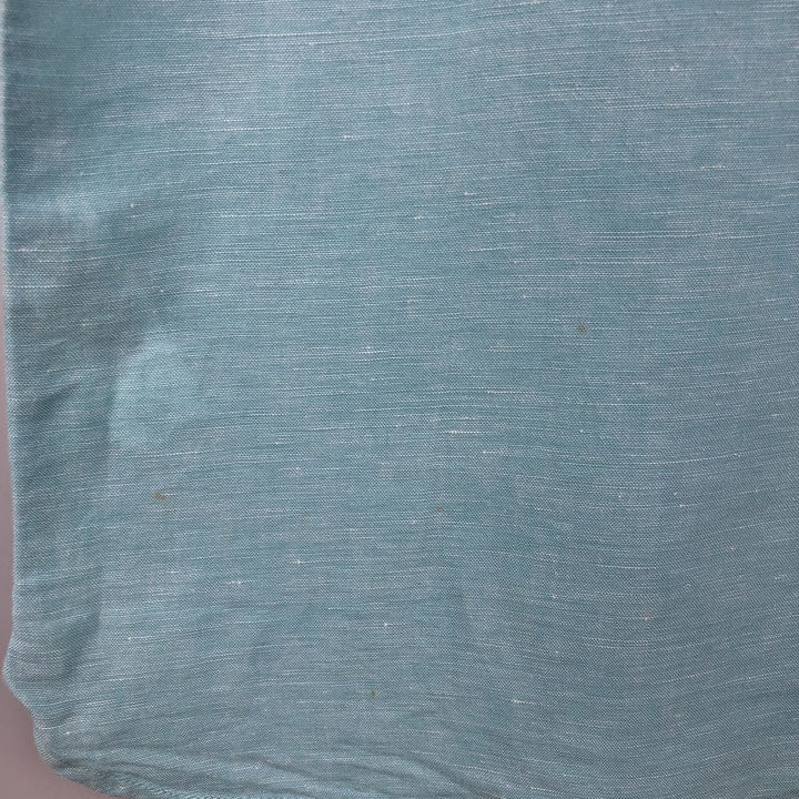 Perry Ellis short-sleeved linen shirt, men's size L (approx.) linen Blue type light blue Vintage Second Hand