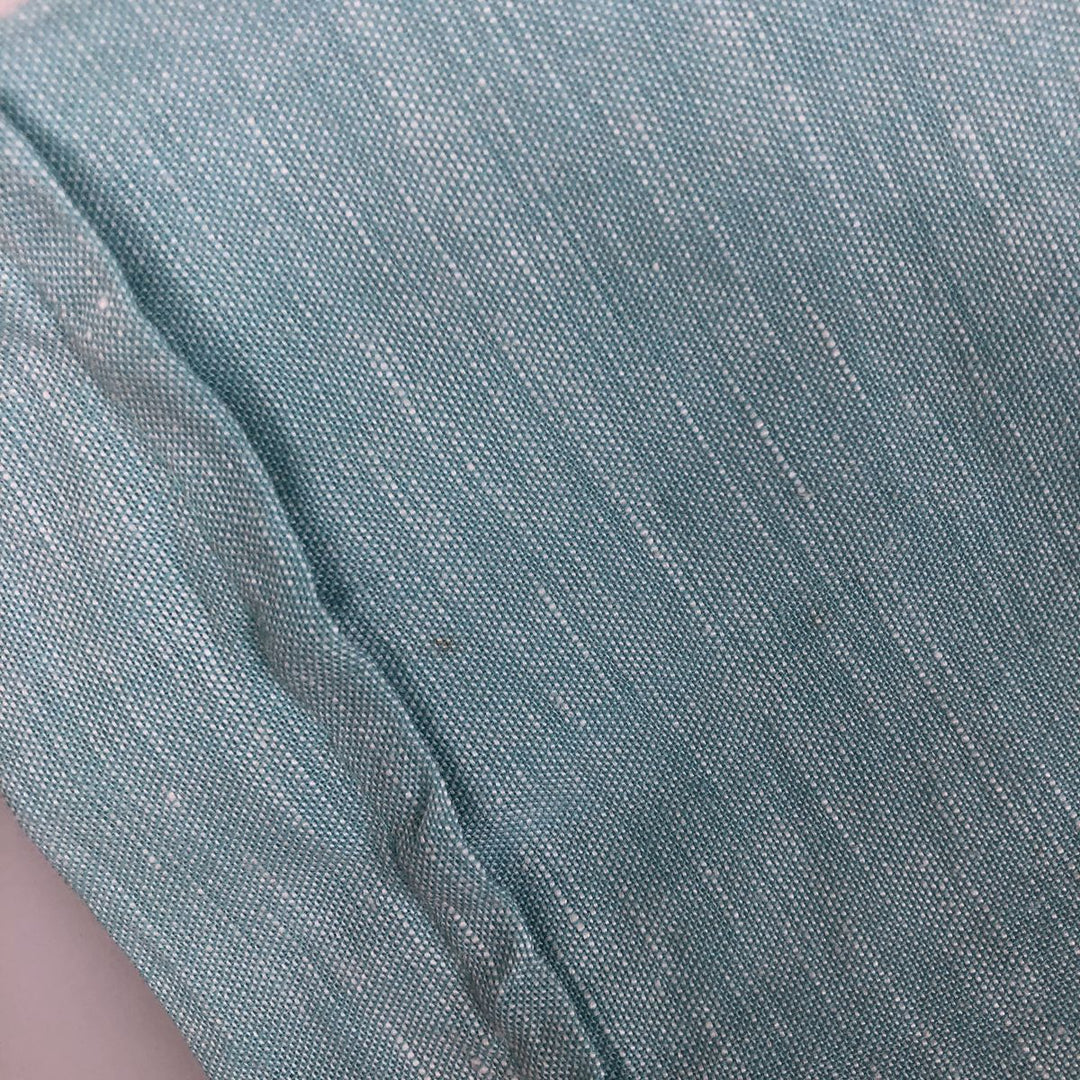 Perry Ellis short-sleeved linen shirt, men's size L (approx.) linen Blue type light blue Vintage Second Hand