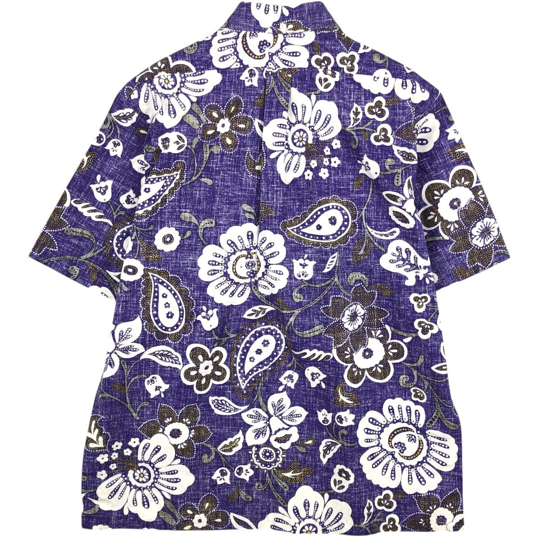 90'S Reyn Spooner Commemorative Classics all-over floral print pullover button-down Aloha shirt, men's size L (approx.) cotton Purple type blue-purple Vintage Second Hand