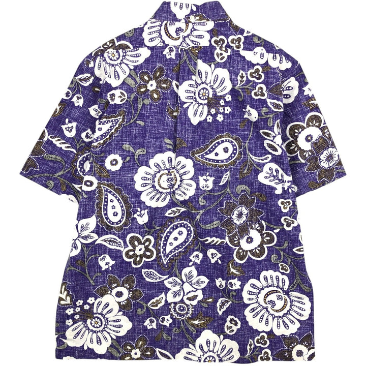 90'S Reyn Spooner Commemorative Classics all-over floral print pullover button-down Aloha shirt, men's size L (approx.) cotton Purple type blue-purple Vintage Second Hand