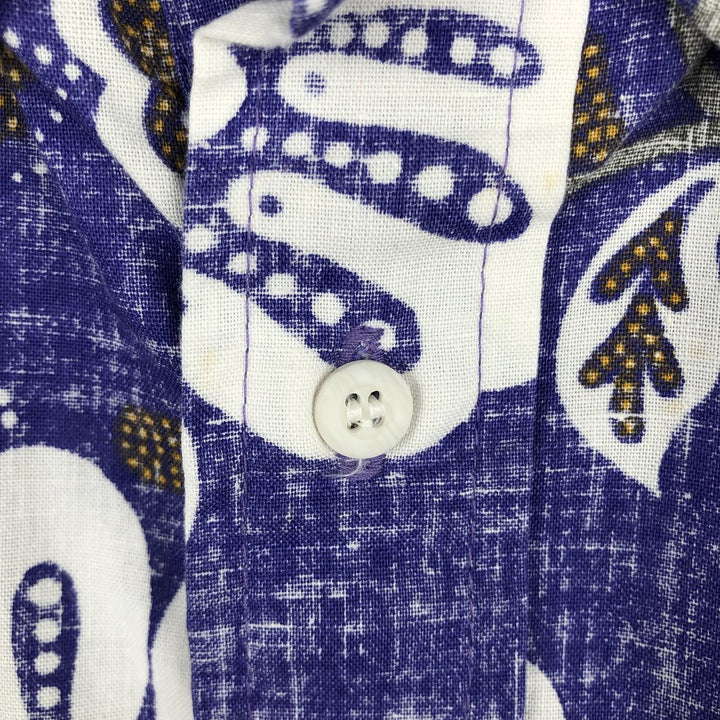 90'S Reyn Spooner Commemorative Classics all-over floral print pullover button-down Aloha shirt, men's size L (approx.) cotton Purple type blue-purple Vintage Second Hand