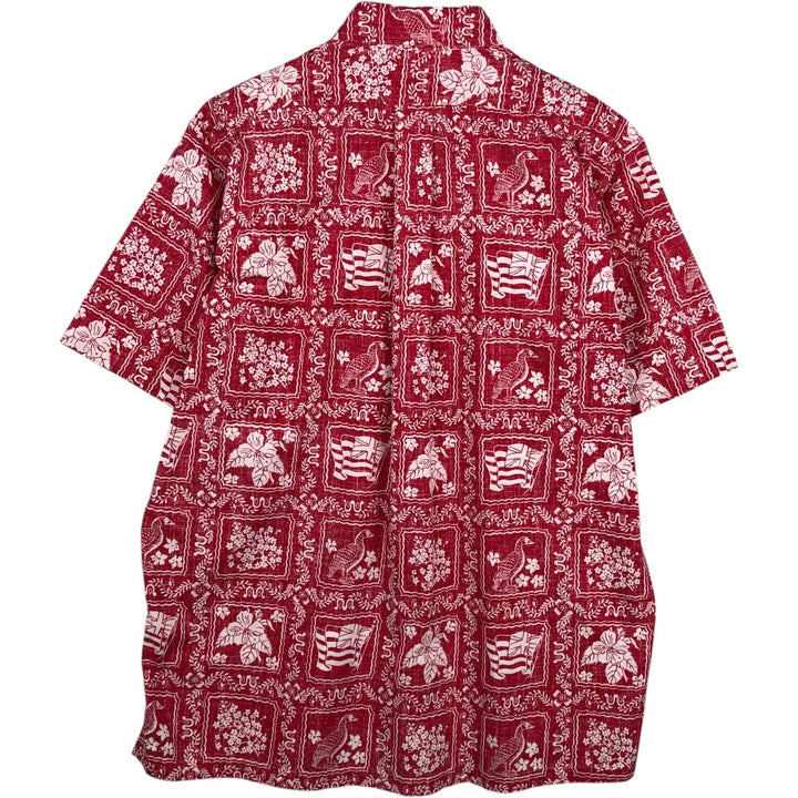 90'S Reyn Spooner swimwear tag, all-over print, Lahaina sailor pullover button-down Aloha shirt, men's size M equivalent. cotton red type Vintage Second Hand