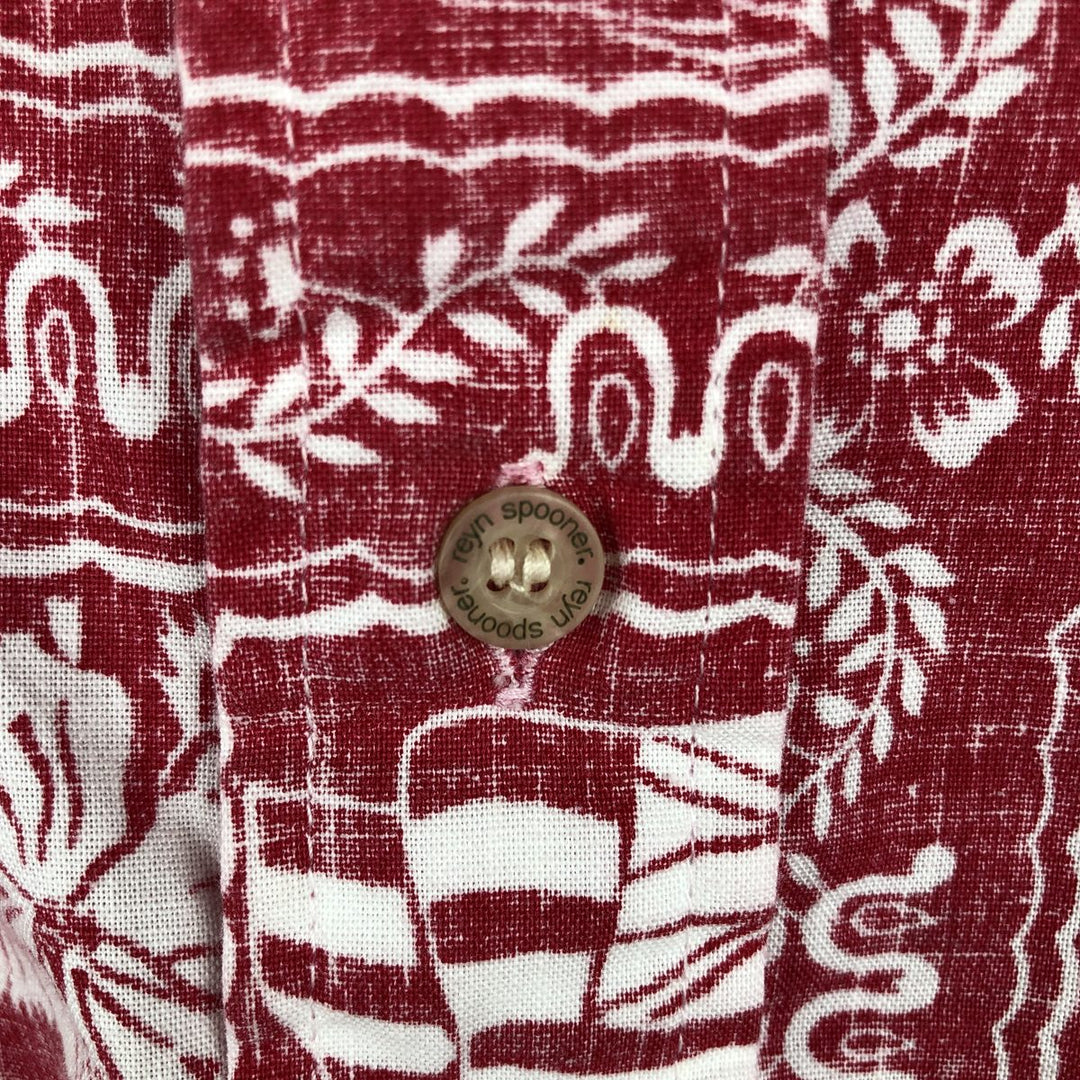 90'S Reyn Spooner swimwear tag, all-over print, Lahaina sailor pullover button-down Aloha shirt, men's size M equivalent. cotton red type Vintage Second Hand