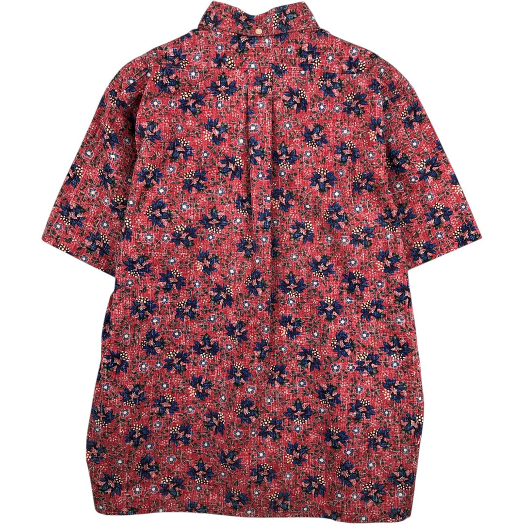 90'S Reyn Spooner Swimwear Tag All-over Botanical Pattern Pullover Button-down Aloha Shirt Men's Size M (approx.) cotton red type Vintage Second Hand