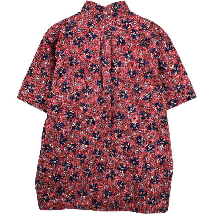 90'S Reyn Spooner Swimwear Tag All-over Botanical Pattern Pullover Button-down Aloha Shirt Men's Size M (approx.) cotton red type Vintage Second Hand