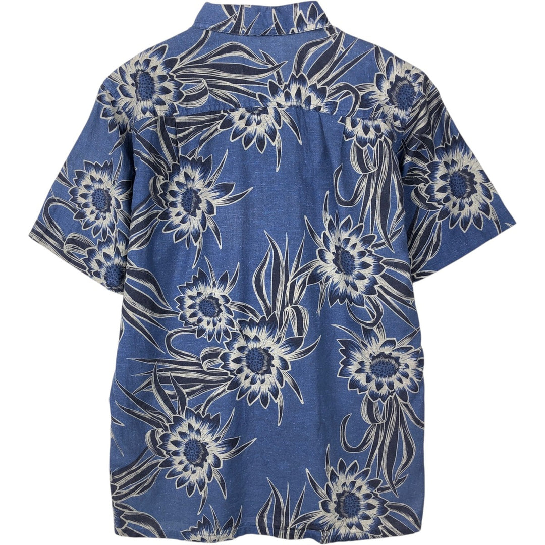 Patagonia Backstep Shirt 53139SP18, all-over floral Hawaiian Aloha shirt, men's size S. Hemp blue type Vintage Second Hand