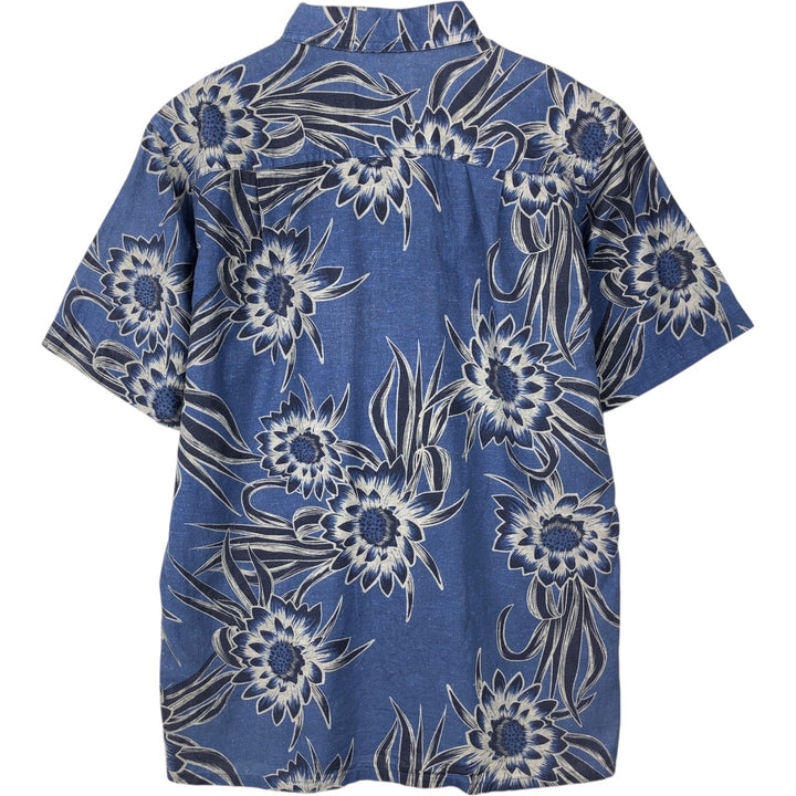 Patagonia Backstep Shirt 53139SP18, all-over floral Hawaiian Aloha shirt, men's size S. Hemp blue type Vintage Second Hand
