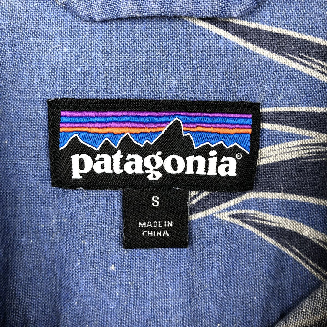 Patagonia Backstep Shirt 53139SP18, all-over floral Hawaiian Aloha shirt, men's size S. Hemp blue type Vintage Second Hand