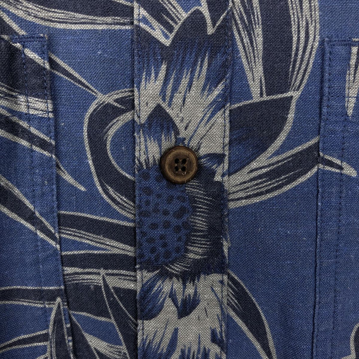 Patagonia Backstep Shirt 53139SP18, all-over floral Hawaiian Aloha shirt, men's size S. Hemp blue type Vintage Second Hand