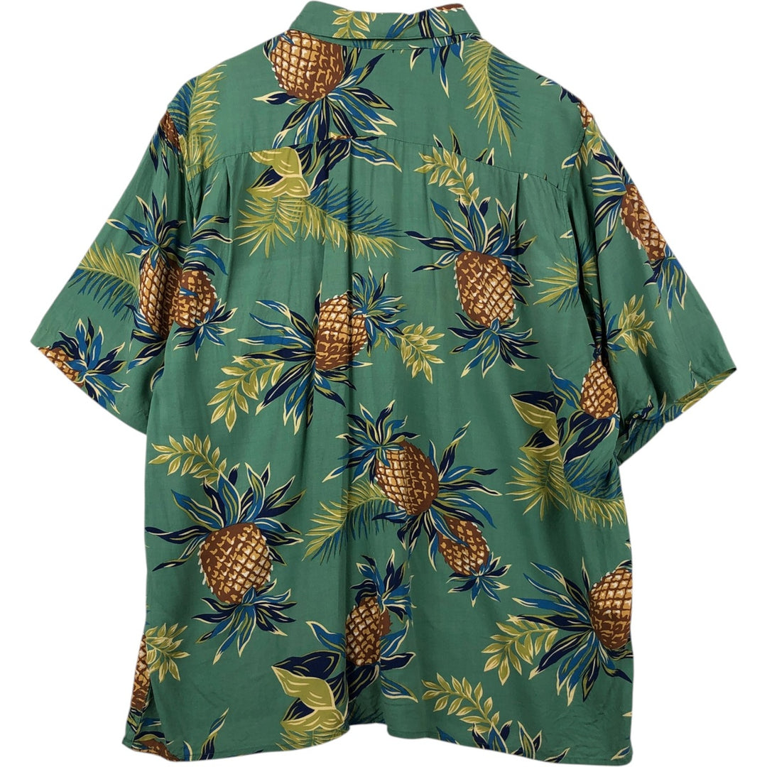 Vintage 80s-90'S Reyn Spooner Diamond Head tag all-over print rayon aloha shirt, men's size L equivalent. Rayon green type Vintage Second Hand