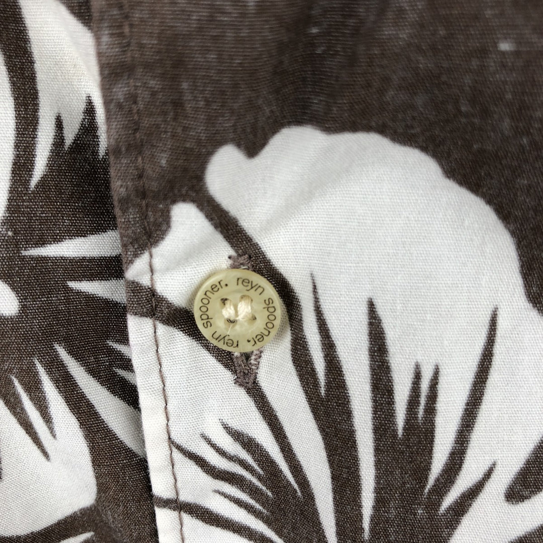 80s-90'S Reyn Spooner Diamond Head Tag All-over Floral Print Aloha Shirt, Boxy Shirt, Men's Size L (approx.), Vintage cotton brown type Vintage Second Hand