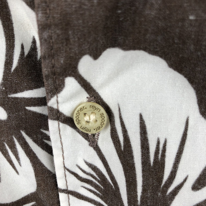 80s-90'S Reyn Spooner Diamond Head Tag All-over Floral Print Aloha Shirt, Boxy Shirt, Men's Size L (approx.), Vintage cotton brown type Vintage Second Hand
