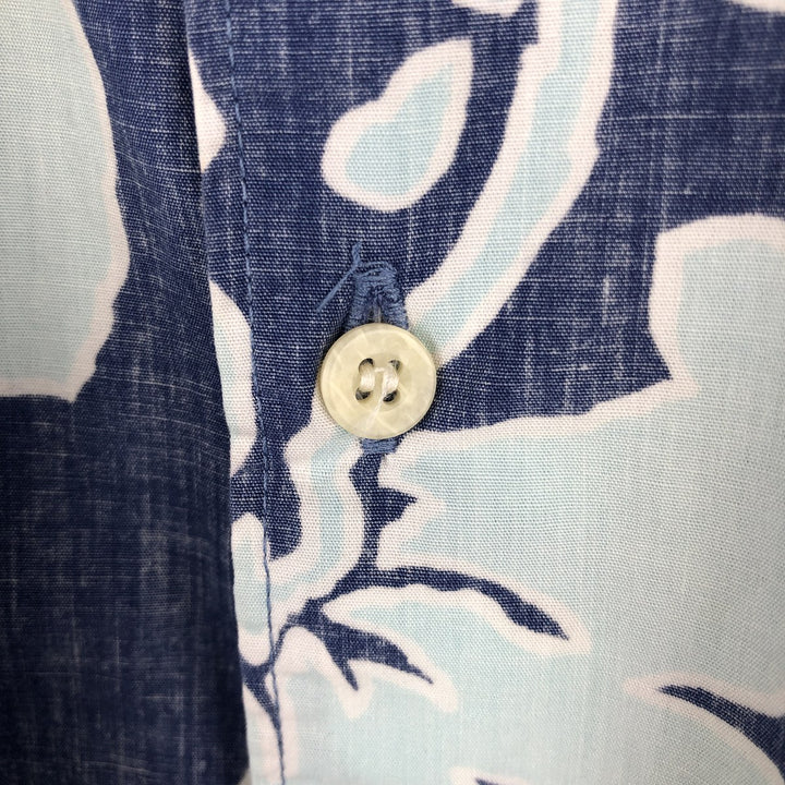 90s-00'S Reyn Spooner Commemorative Classics all-over hibiscus pattern Aloha shirt, boxy style, men's size XL. cotton blue type Vintage Second Hand