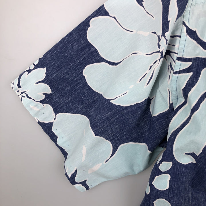 90s-00'S Reyn Spooner Commemorative Classics all-over hibiscus pattern Aloha shirt, boxy style, men's size XL. cotton blue type Vintage Second Hand
