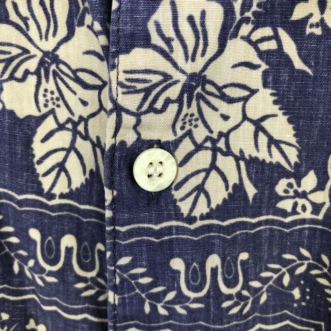 80s-90'S Reyn Spooner Diamond Head Tag All-Over Print Aloha Shirt, Boxy Shirt, Men's XL Equivalent, Vintage cotton navy blue type Vintage Second Hand