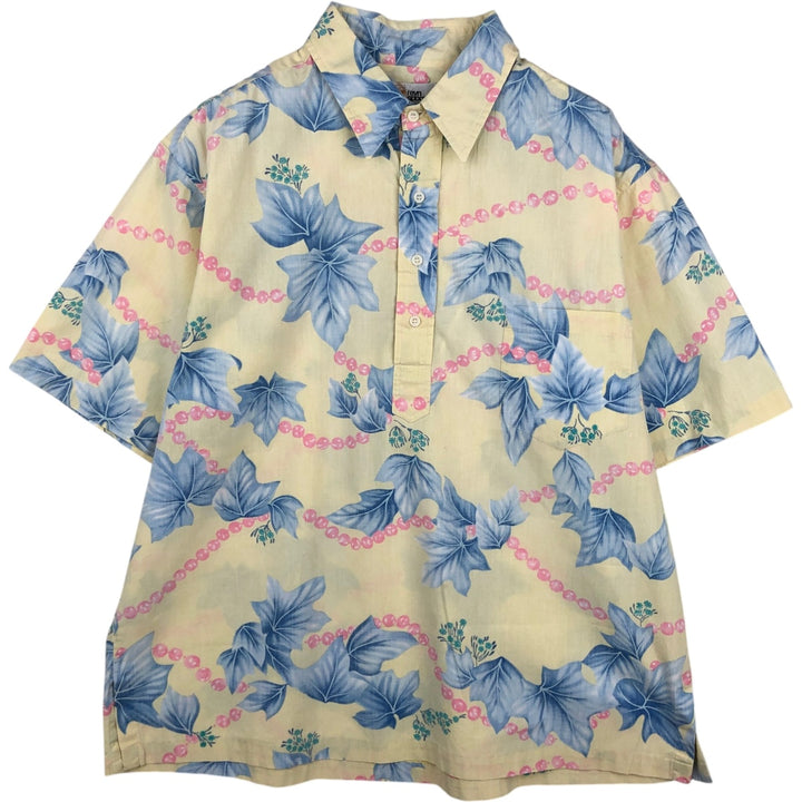 80'S Reyn Spooner Gold Tag Nude Tag All-over Print Pullover Aloha Shirt Boxy Shirt Men's XL Equivalent Vintage cotton yellow type Vintage Second Hand