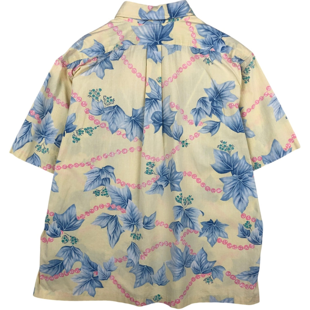 80'S Reyn Spooner Gold Tag Nude Tag All-over Print Pullover Aloha Shirt Boxy Shirt Men's XL Equivalent Vintage cotton yellow type Vintage Second Hand