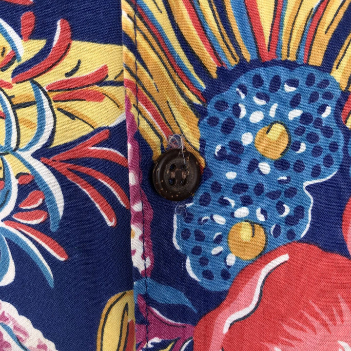 80s-90'S Reyn Spooner Diamond Head Tag Hibiscus Pattern Rayon Aloha Shirt, Boxy Shirt, Men's XL (approx.) Rayon navy blue type Vintage Second Hand