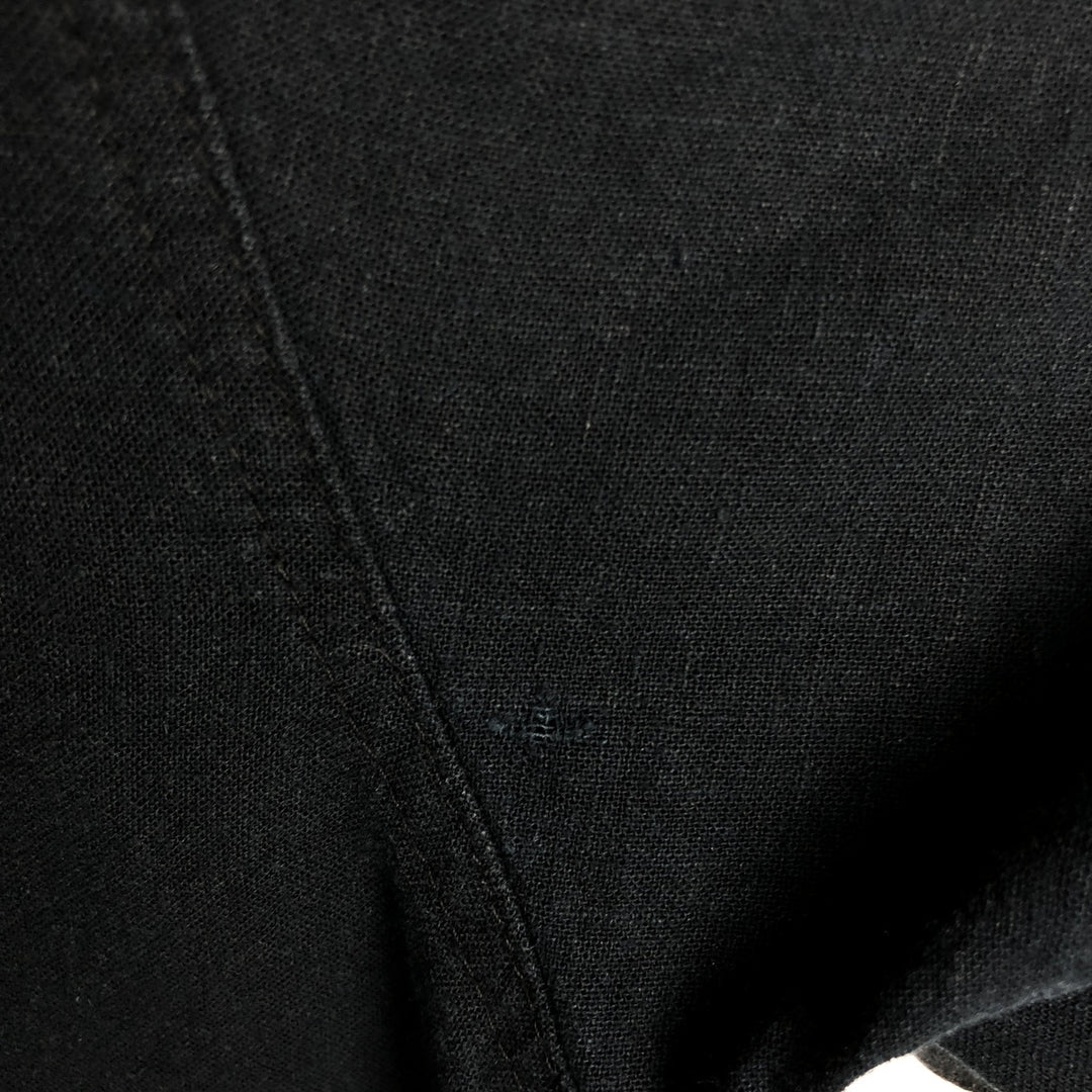 Haggar Washable Linen Short-Sleeve Open-Collar Linen x Rayon Box Shirt (Men's XL equivalent) linen black type Vintage Second Hand