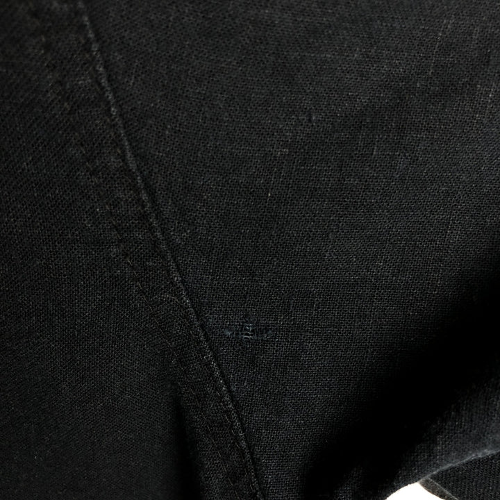 Haggar Washable Linen Short-Sleeve Open-Collar Linen x Rayon Box Shirt (Men's XL equivalent) linen black type Vintage Second Hand