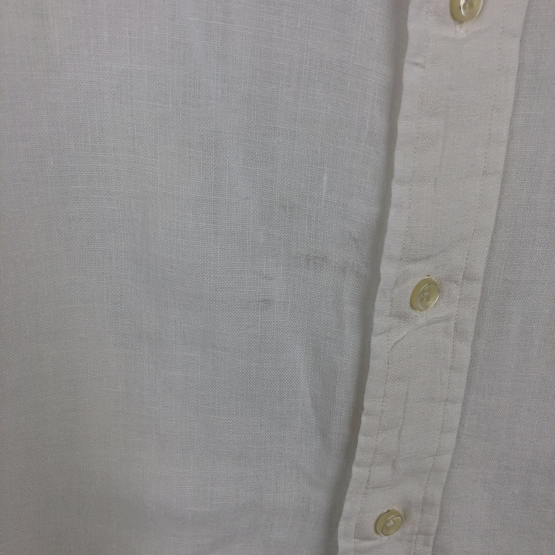 Ralph Lauren CLASSIC FIT Short-Sleeve Linen Button-Down Shirt, Men's Size XXL (approx.) linen white type Vintage Second Hand