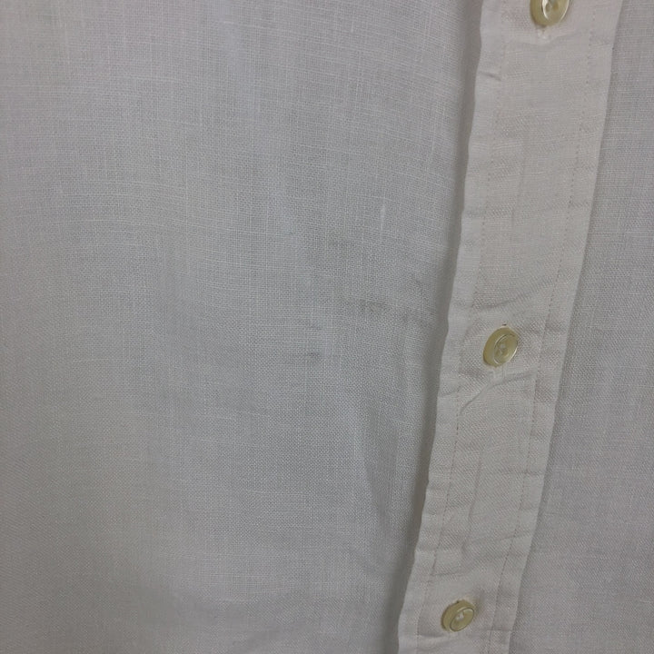 Ralph Lauren CLASSIC FIT Short-Sleeve Linen Button-Down Shirt, Men's Size XXL (approx.) linen white type Vintage Second Hand