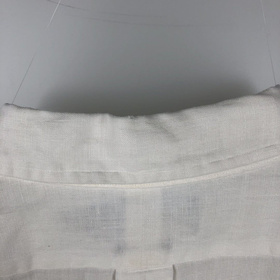 Ralph Lauren CLASSIC FIT Short-Sleeve Linen Button-Down Shirt, Men's Size XXL (approx.) linen white type Vintage Second Hand