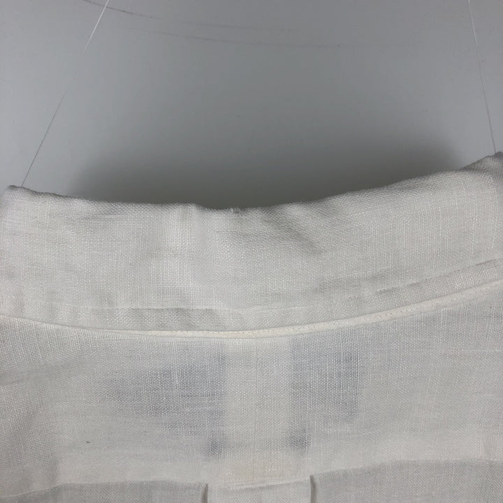 Ralph Lauren CLASSIC FIT Short-Sleeve Linen Button-Down Shirt, Men's Size XXL (approx.) linen white type Vintage Second Hand