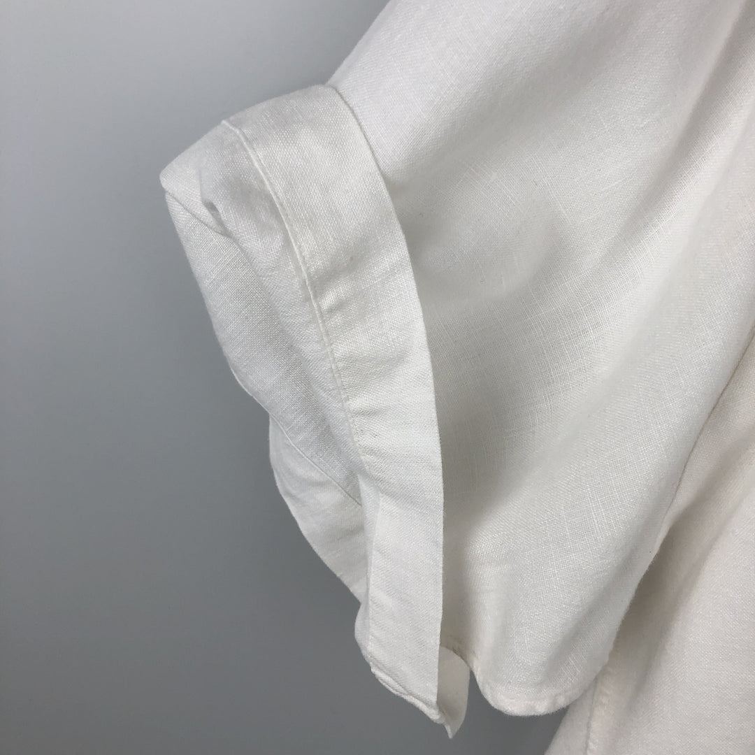Ralph Lauren CLASSIC FIT Short-Sleeve Linen Button-Down Shirt, Men's Size XXL (approx.) linen white type Vintage Second Hand