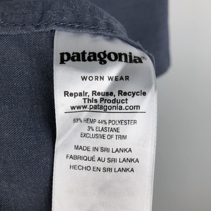 Patagonia 53340FA18 Western Snuff Shirt, Short Sleeve, Rayon x Linen Shirt, Boxy Shirt, Western Shirt linen blue type Vintage Second Hand