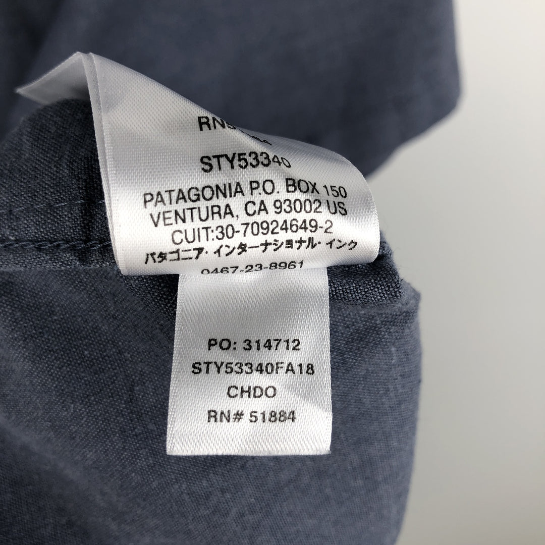 Patagonia 53340FA18 Western Snuff Shirt, Short Sleeve, Rayon x Linen Shirt, Boxy Shirt, Western Shirt linen blue type Vintage Second Hand