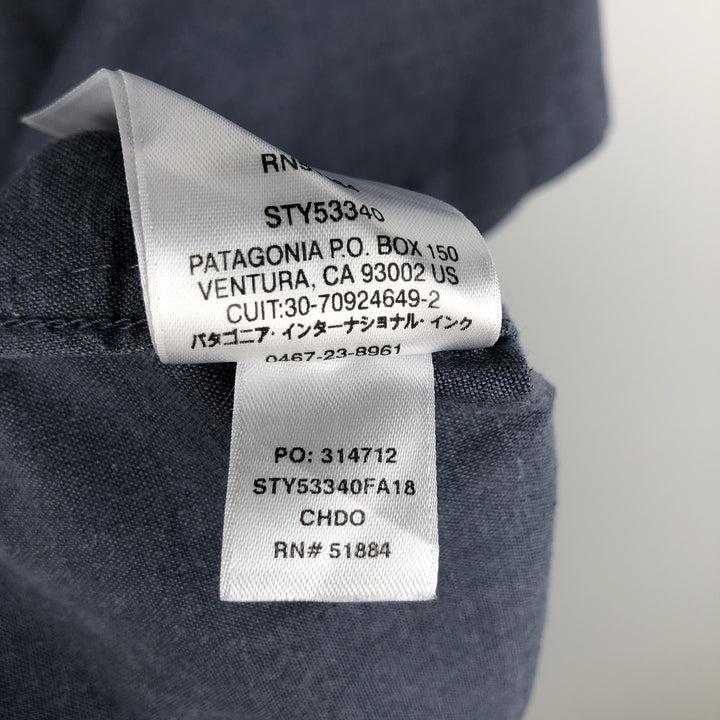 Patagonia 53340FA18 Western Snuff Shirt, Short Sleeve, Rayon x Linen Shirt, Boxy Shirt, Western Shirt linen blue type Vintage Second Hand