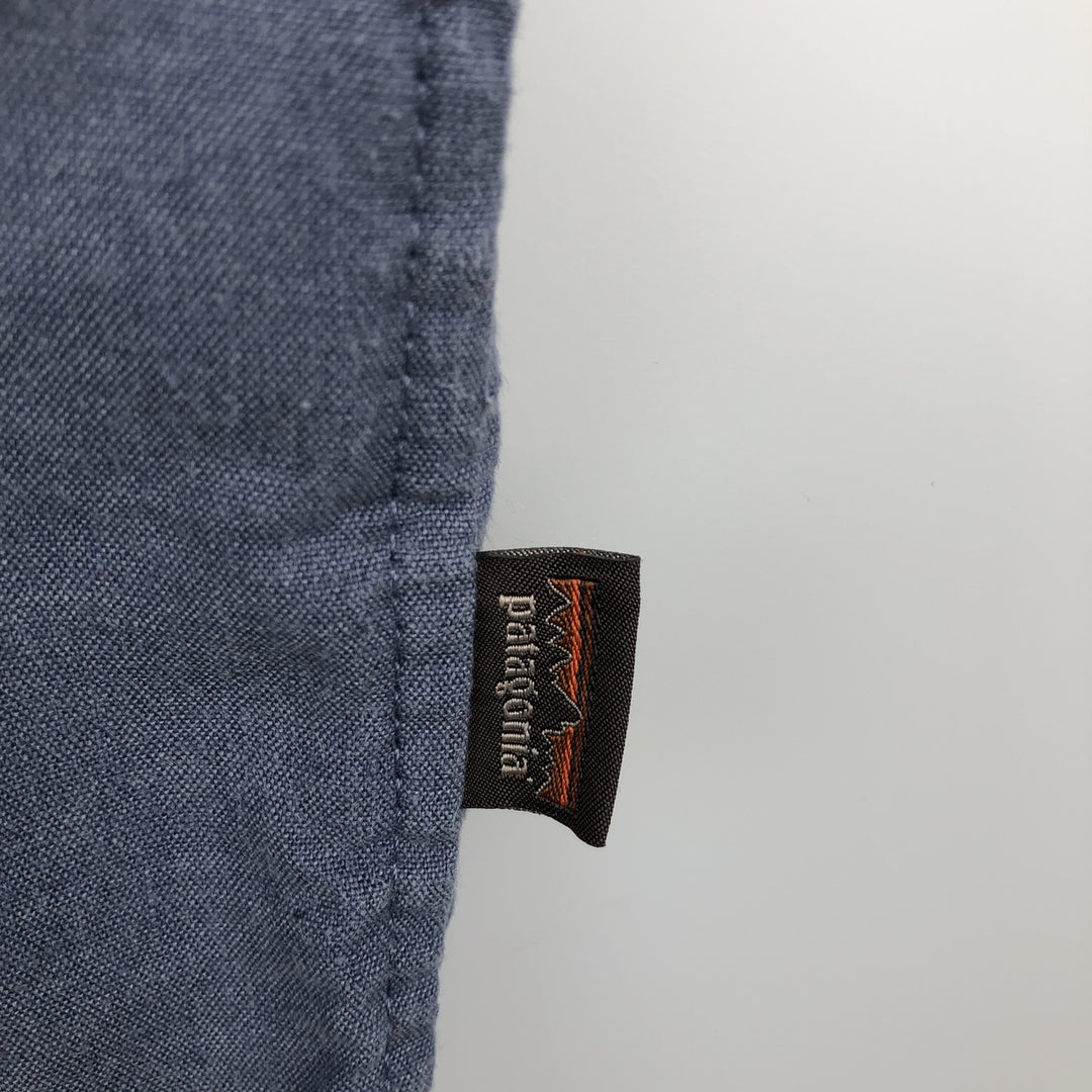 Patagonia 53340FA18 Western Snuff Shirt, Short Sleeve, Rayon x Linen Shirt, Boxy Shirt, Western Shirt linen blue type Vintage Second Hand