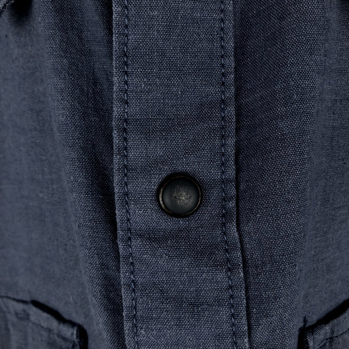 Patagonia 53340FA18 Western Snuff Shirt, Short Sleeve, Rayon x Linen Shirt, Boxy Shirt, Western Shirt linen blue type Vintage Second Hand