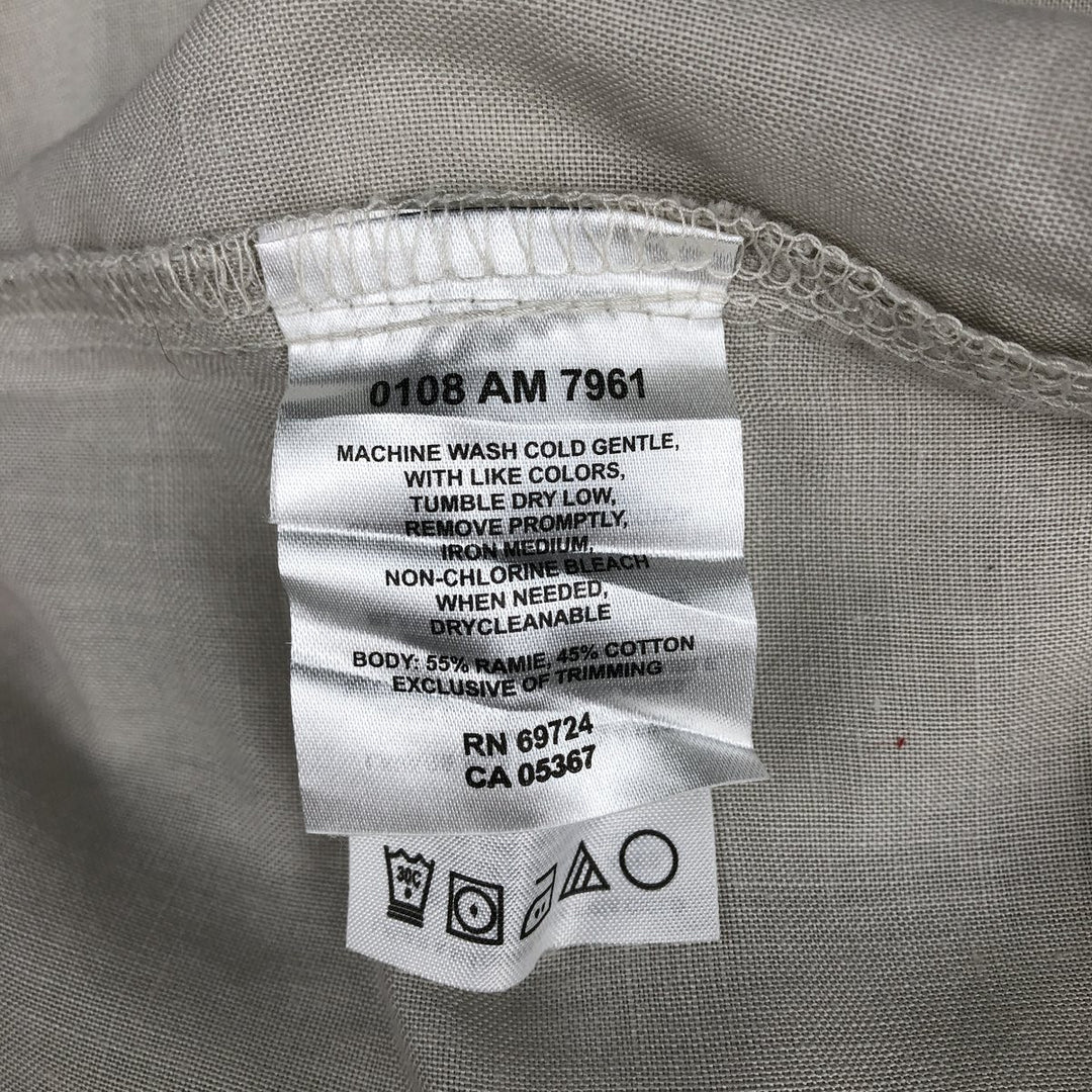 2000'S Columbia Short-Sleeve Ramie x Cotton Box Shirt, Men's Size XL Lamy ivory Vintage Second Hand