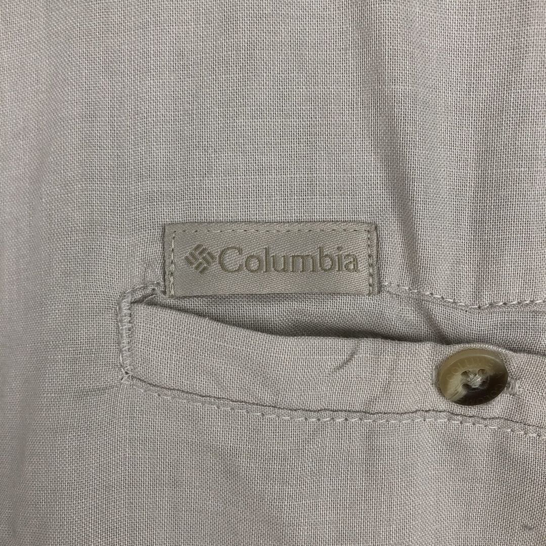 2000'S Columbia Short-Sleeve Ramie x Cotton Box Shirt, Men's Size XL Lamy ivory Vintage Second Hand
