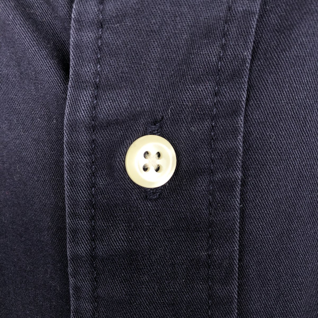 Eddie Bauer Short-Sleeve Button-Down Shirt, Men's Size M (approx.) cotton navy blue type Vintage Second Hand
