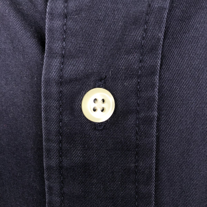 Eddie Bauer Short-Sleeve Button-Down Shirt, Men's Size M (approx.) cotton navy blue type Vintage Second Hand